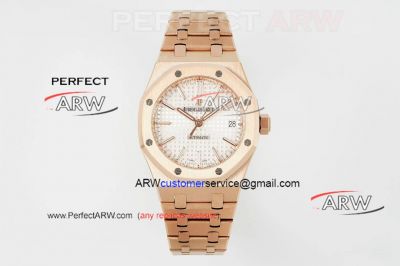 1:1 Clone IPF Audemars Piguet Royal Oak Rose Gold Case White Dial 37mm 